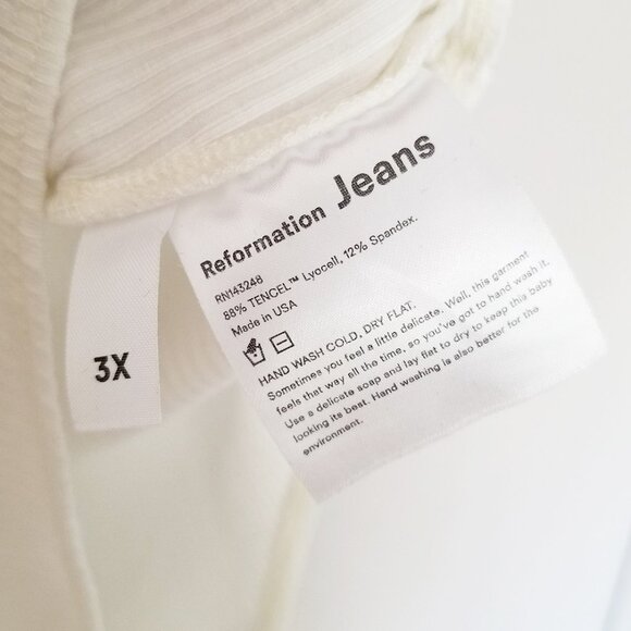 Reformation Rawson Ribbed Bodysuit White Plus Size 3X Short Sleeves Classic $78 - Picture 8 of 16